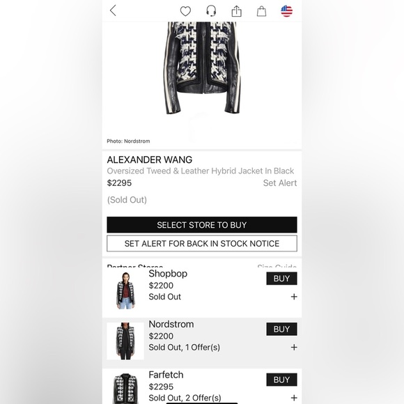 Alexander Wang Oversized Leather & Tweed Hybrid Jacket Size S - Picture 16 of 16